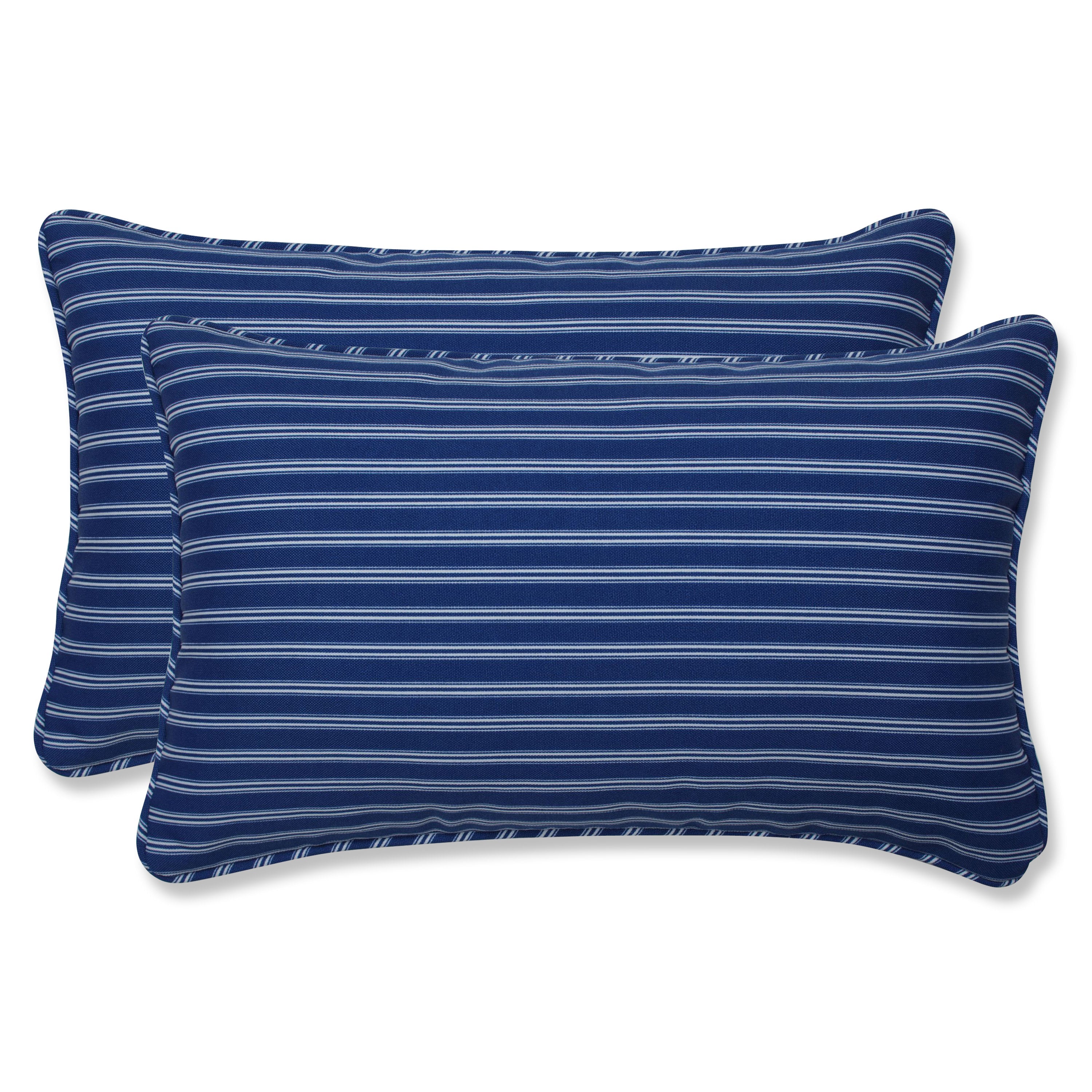 Resort Stripe Blue Rectangular Throw Pillow (Set Of 2)