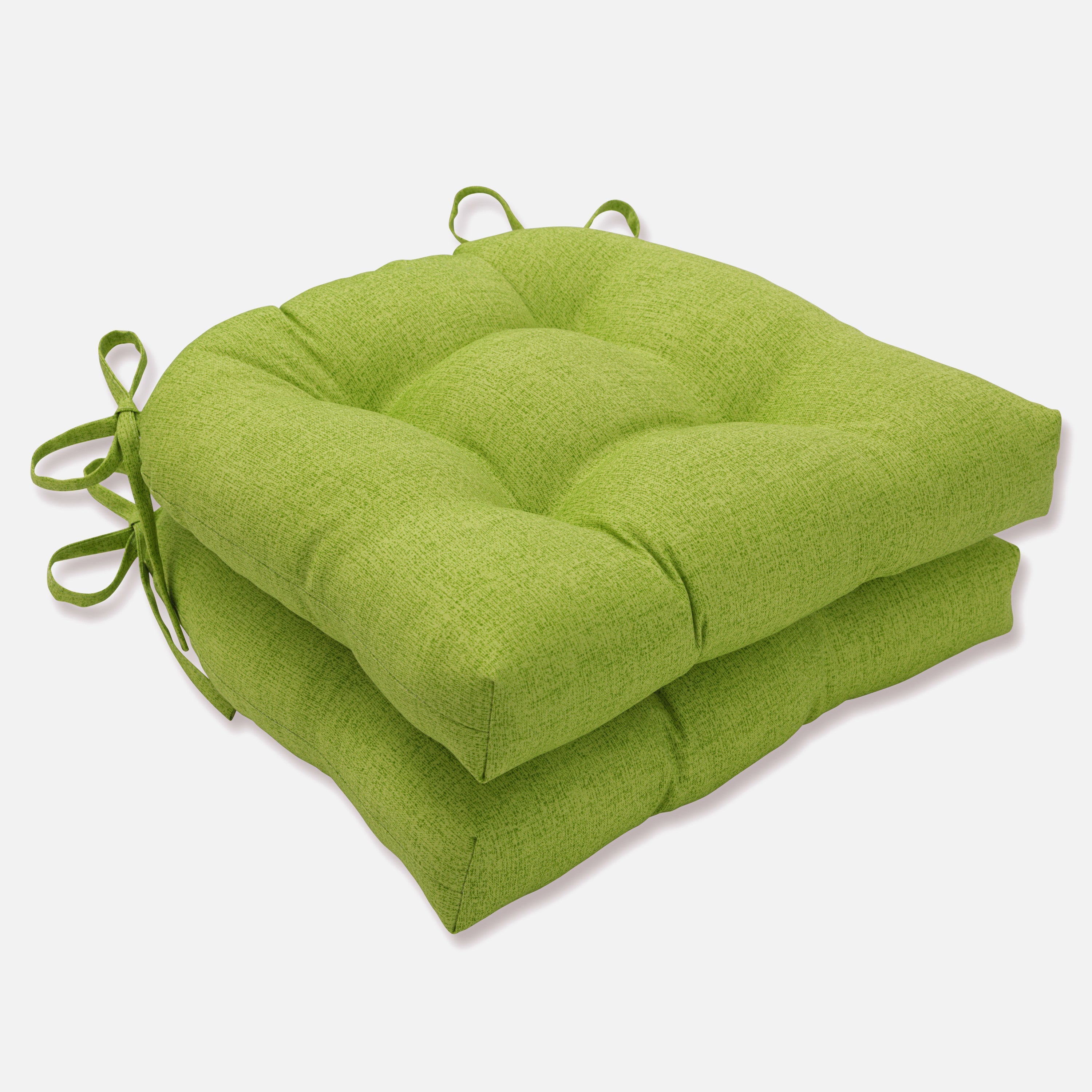 Outdoor/Indoor Baja Linen Lime Reversible Chair Pad (Set of 2)