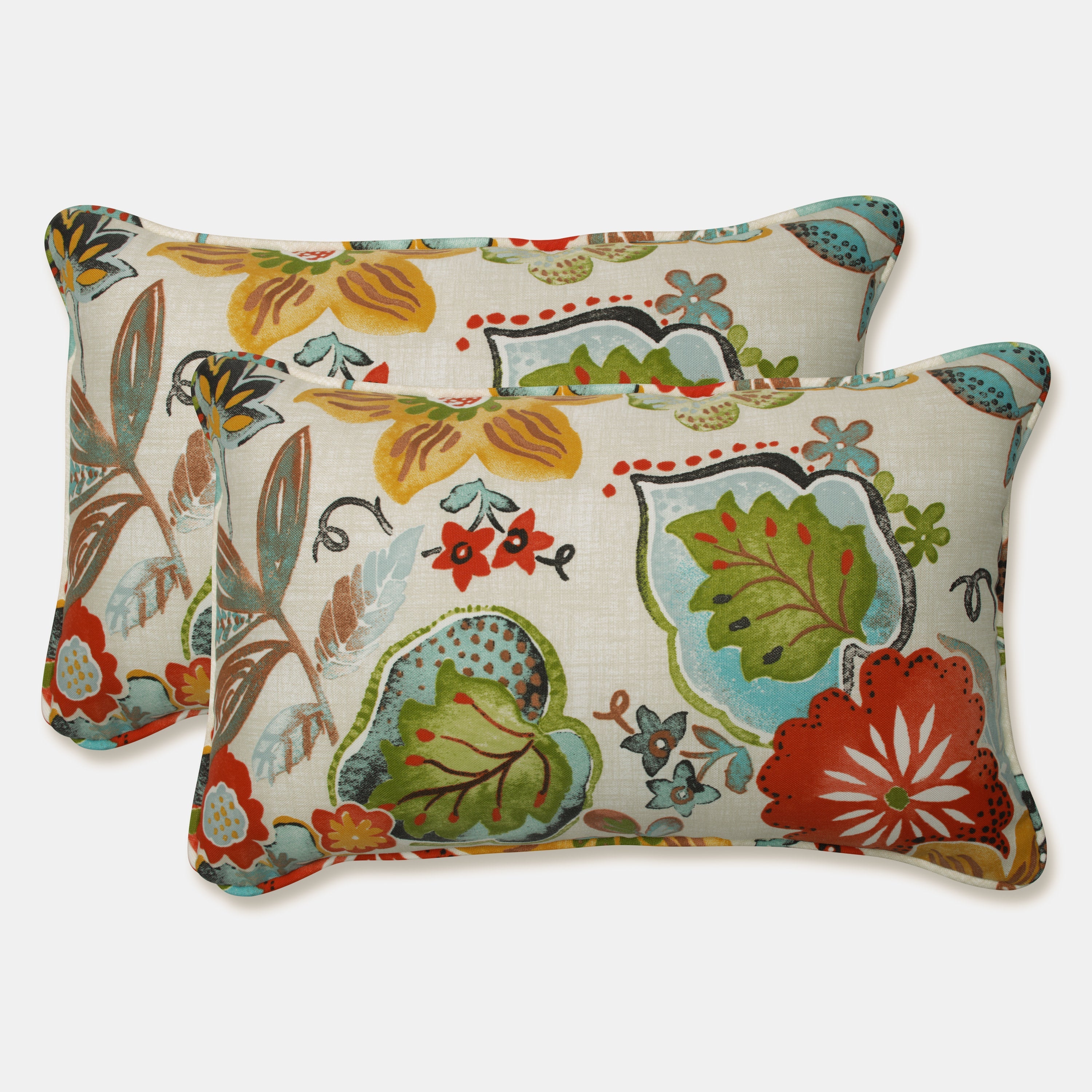 Outdoor/Indoor Alatriste Ivory Rectangular Throw Pillow (Set of 2)