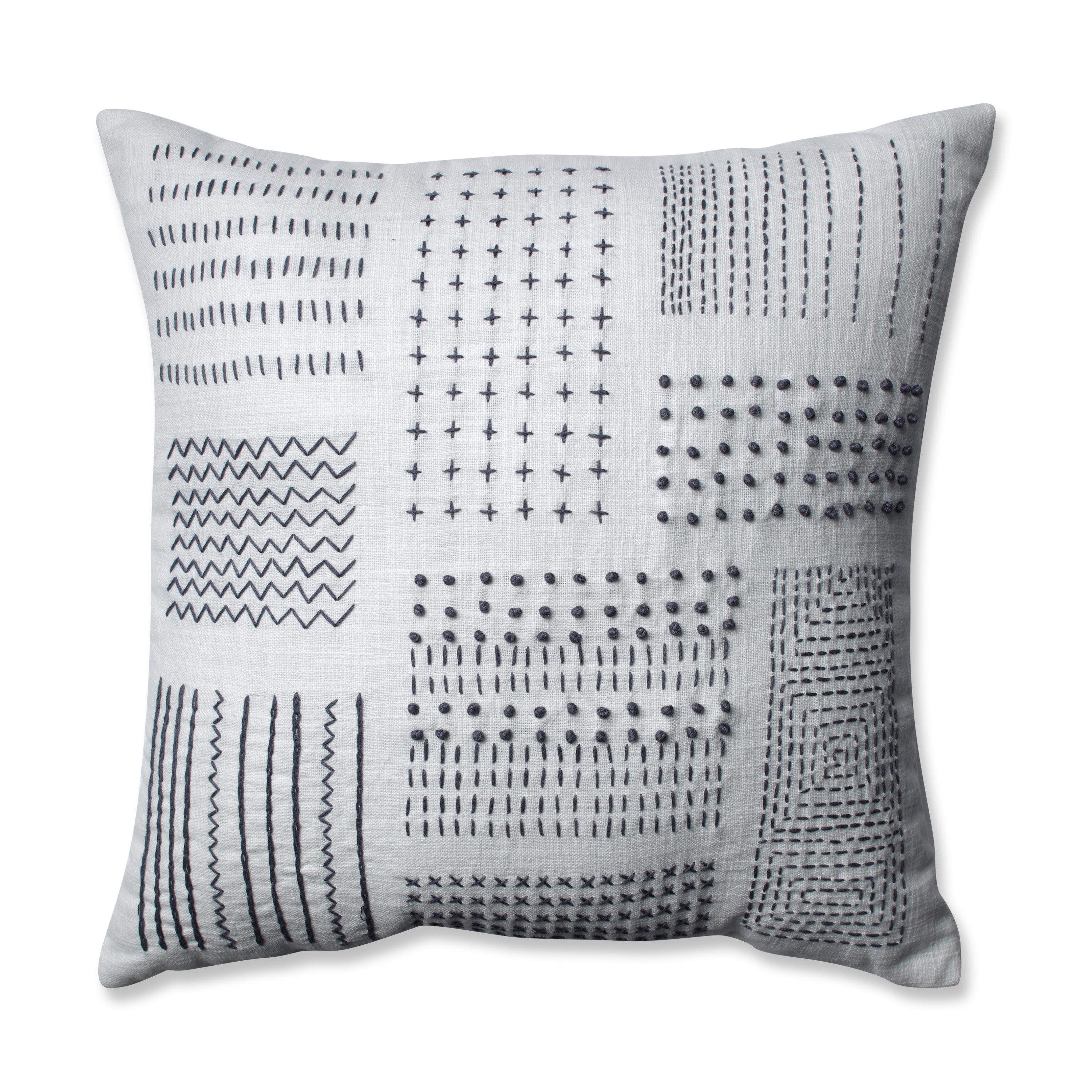 Tribal Sampler Cream-Gray 16.5-Inch Throw Pillow