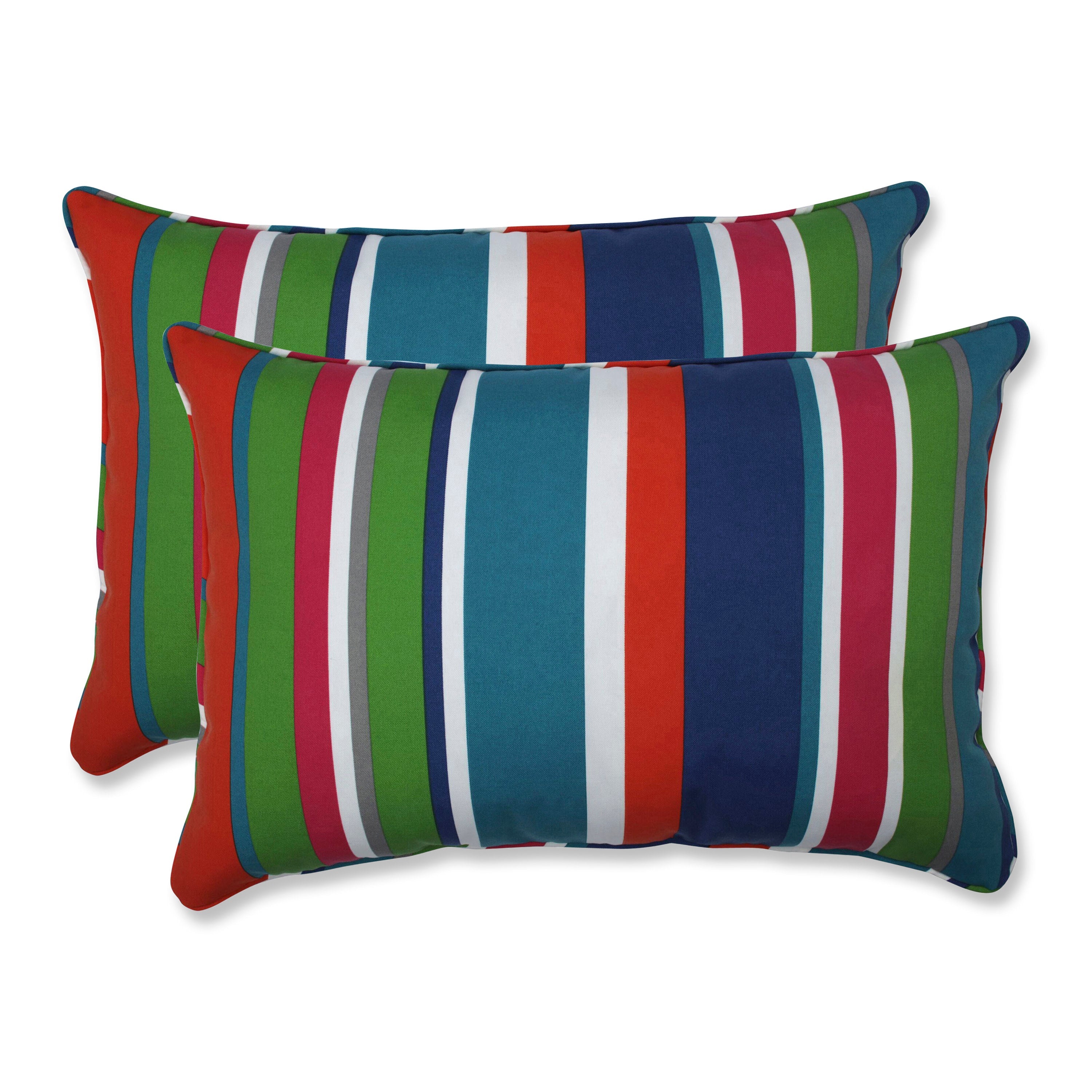 St. Lucia Stripe Over-Sized Rectangular Throw Pillow (Set Of 2)
