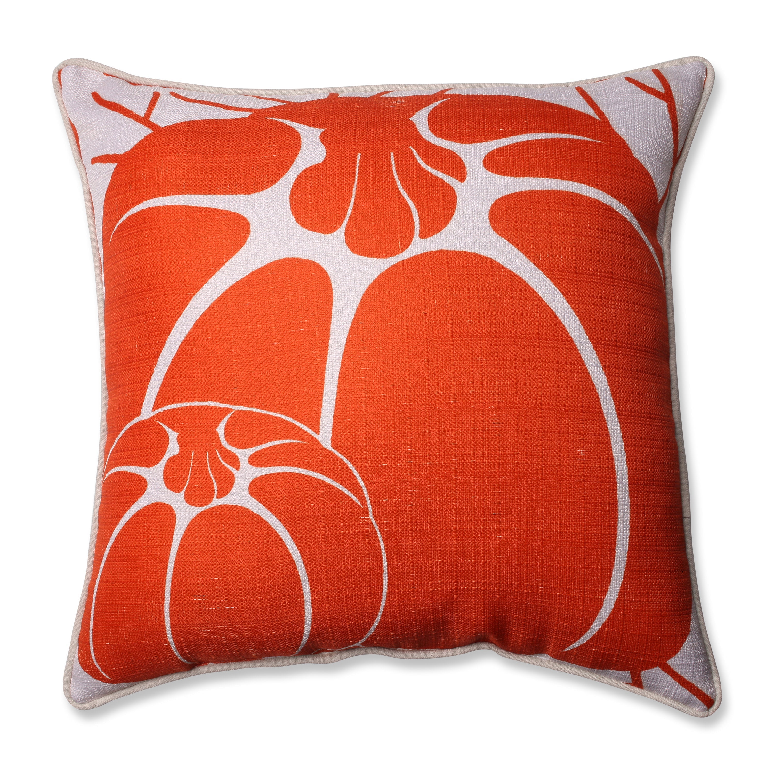 Two Pumpkins Beige 16.5-Inch Corded Throw Pillow