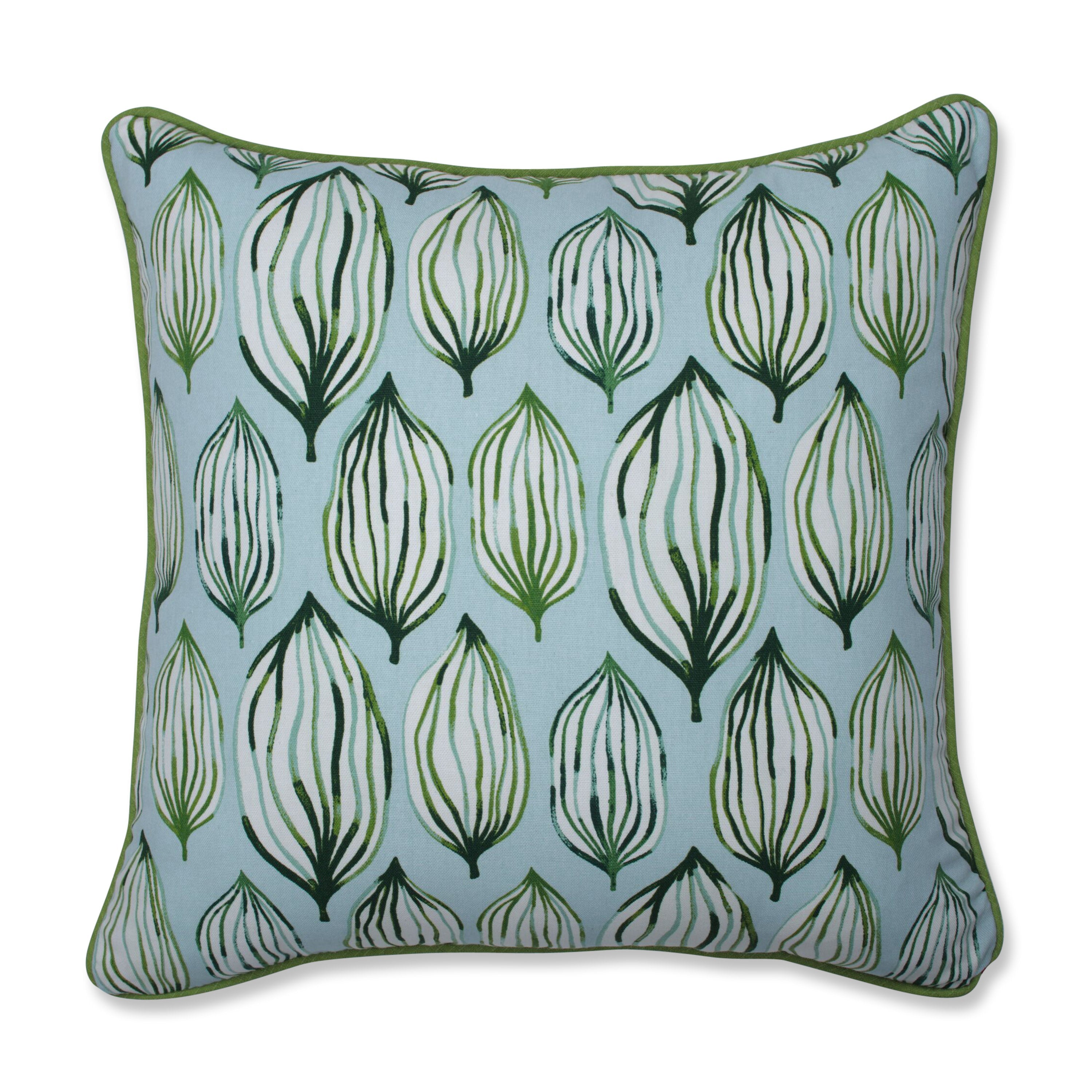 Tropical Leaf Verte 18-Inch Throw Pillow