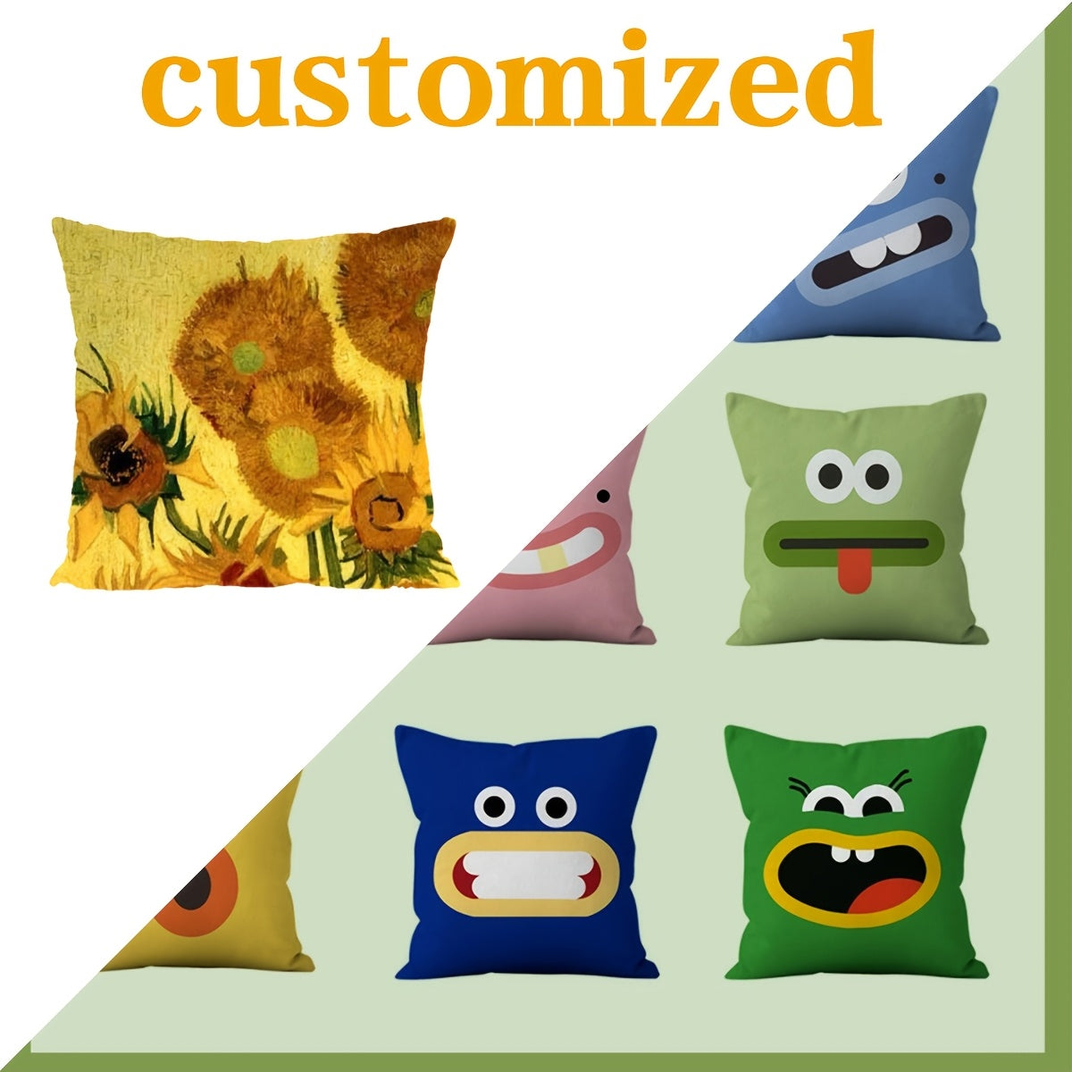 2pcs Custom Photo and Text Pillowcase Set Double-Sided Personalized Photo Throw Pillows for Naps, Sofa Cushions, Couple Pillows
