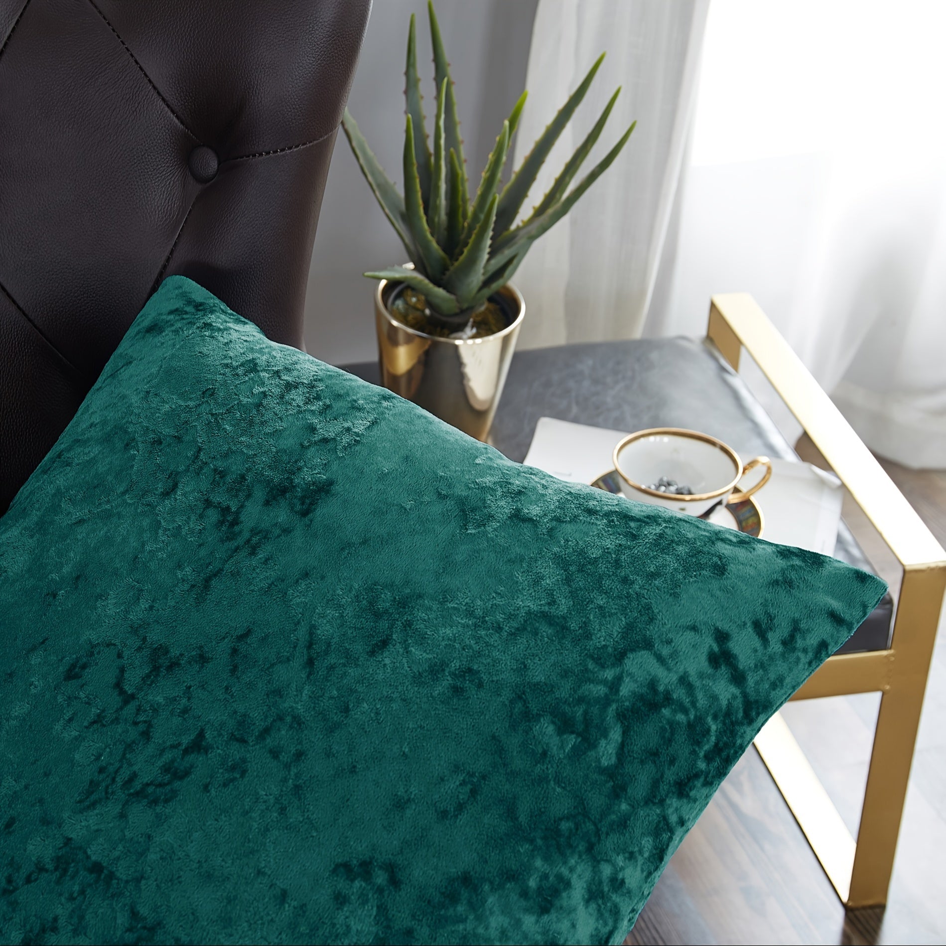 4pcs Crushed Velvet Fuzzy Soft Decorative Throw Pillow Covers Set With Double Sided (NO INSERT), Stylish Cushion Cover For Sofa Couch Chair Living Room Bedroom Decor