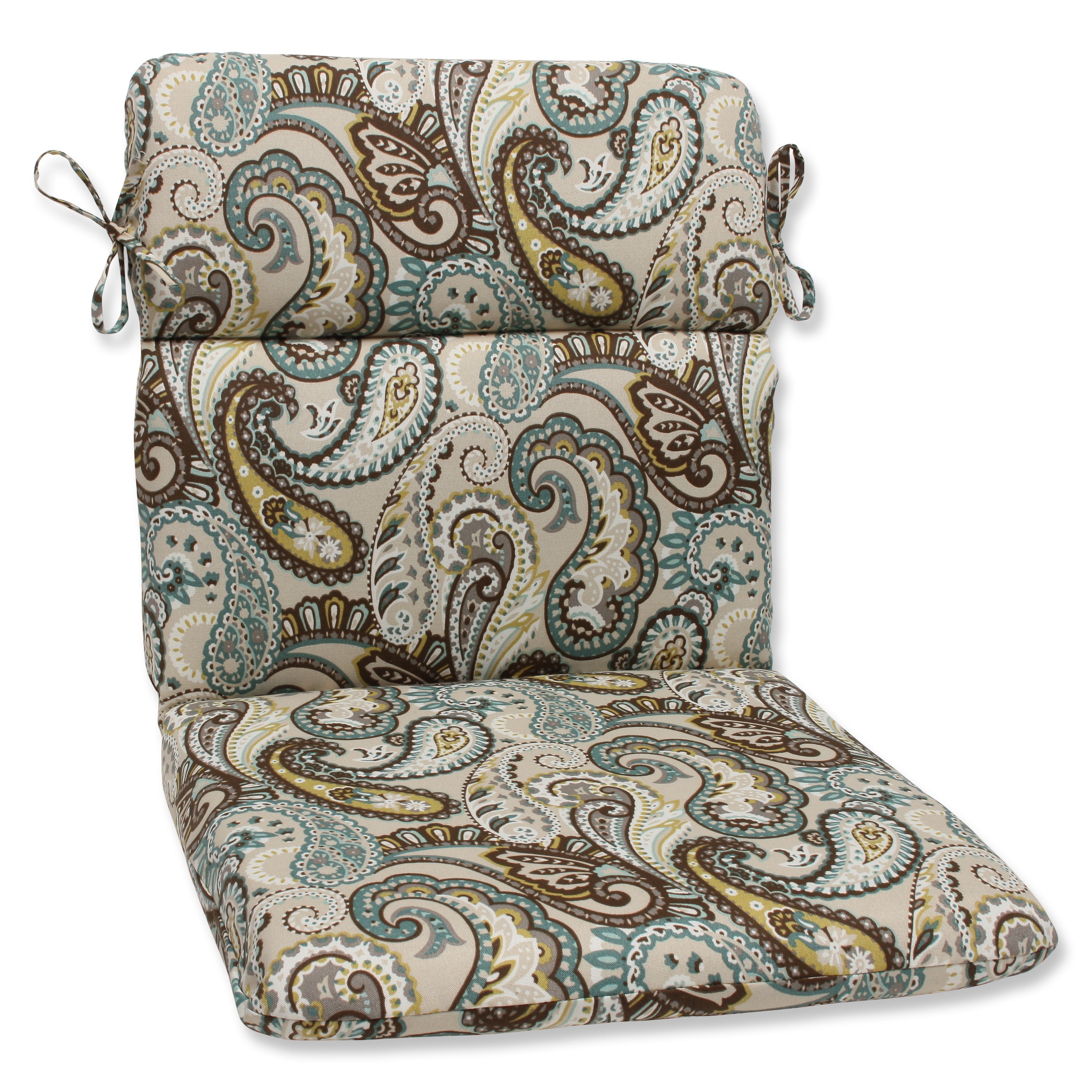 Tamara Paisley Quartz Rounded Corners Chair Cushion
