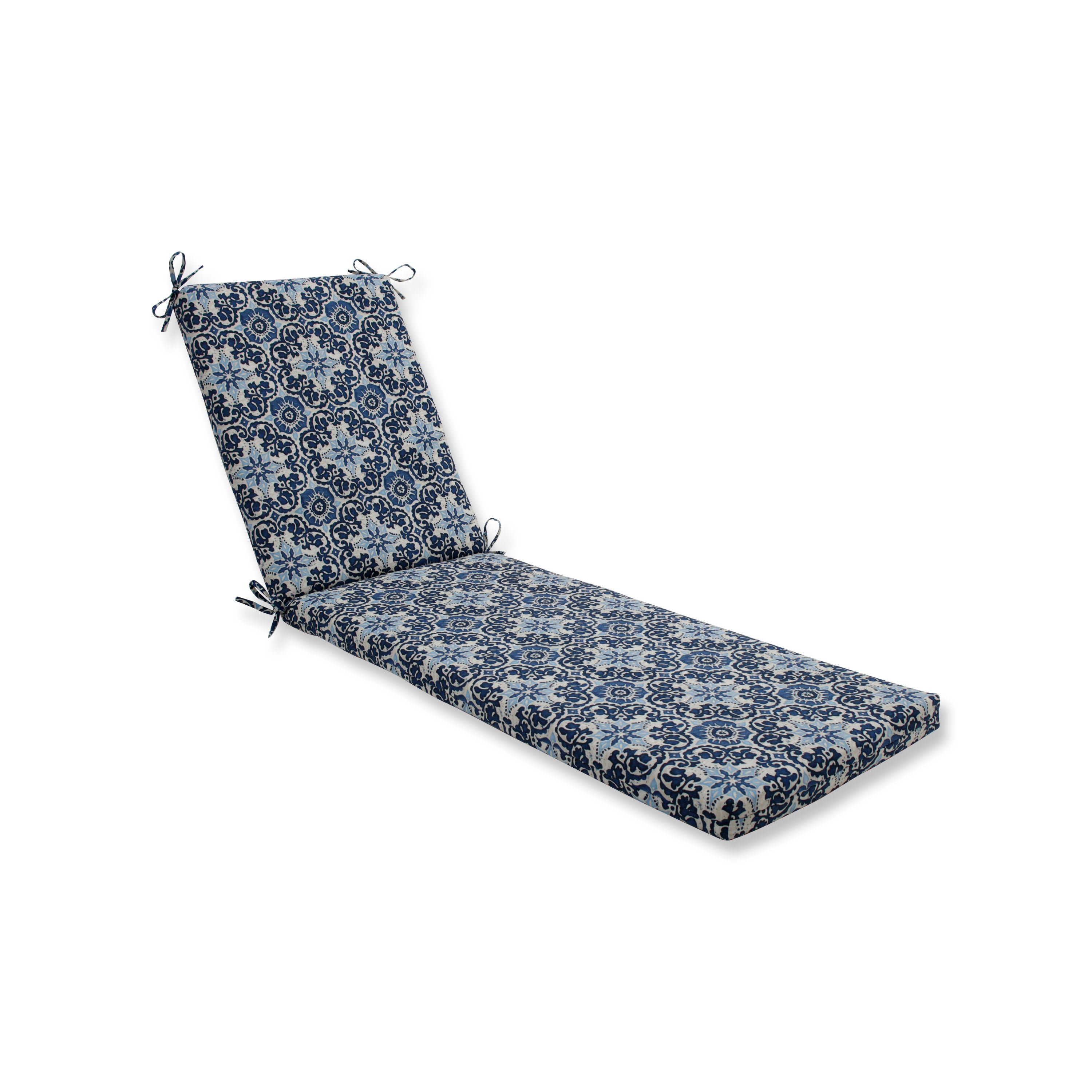 Woodblock Prism Blue Chaise Lounge Cushion 80X23X3