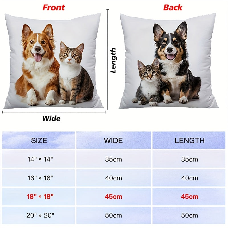 1pc Custom Double-Sided Photo Pillowcase - Personalized Gift for Family & Friends, Retro Geometric Pattern, Zipper Closure, Machine Washable Polyester - Sofa, Bed & Car Decor, Unique Holiday Gift Idea, Custom Photo Gifts, Home Decor, Stylish Decor,