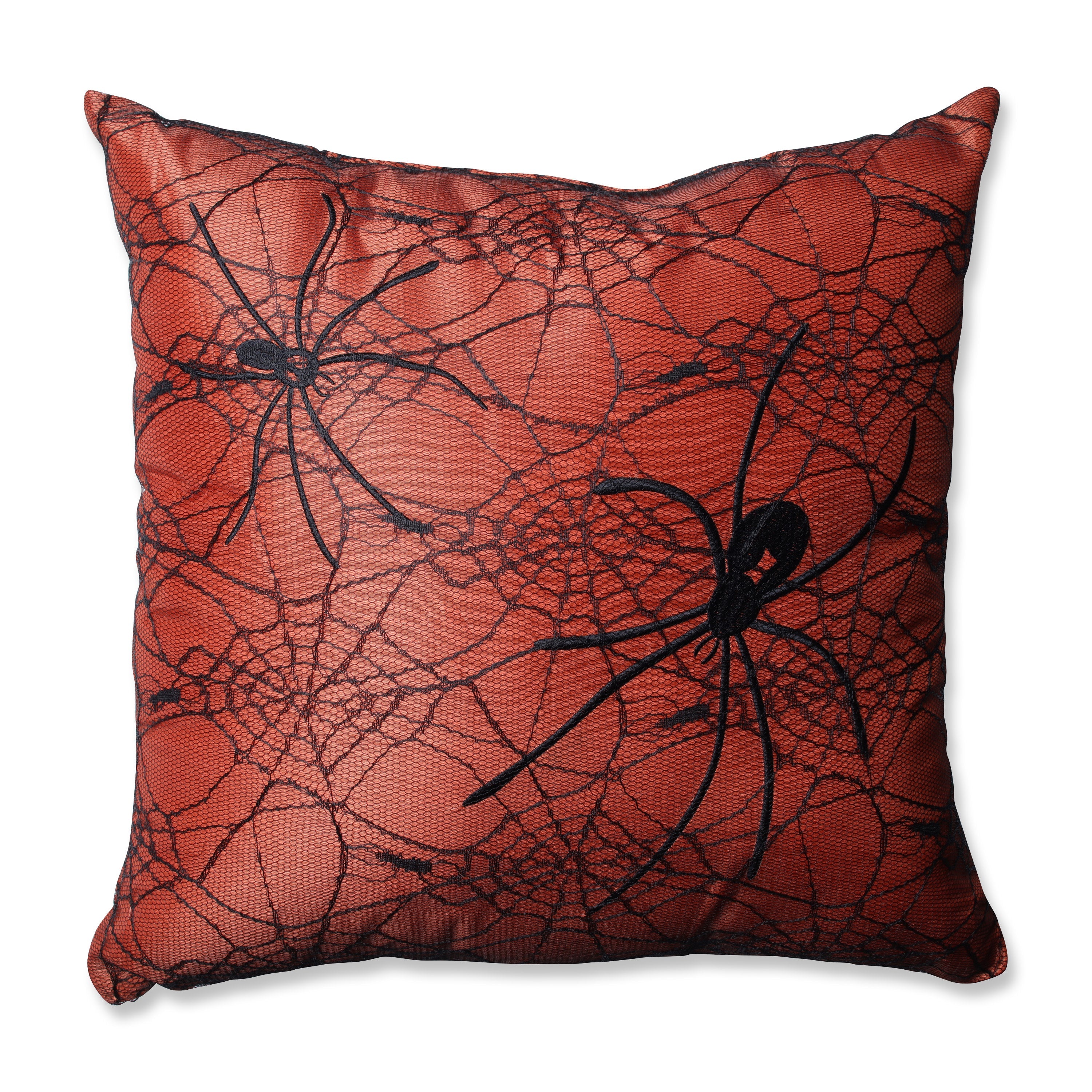 Spider Orange 16.5-inch Throw Pillow