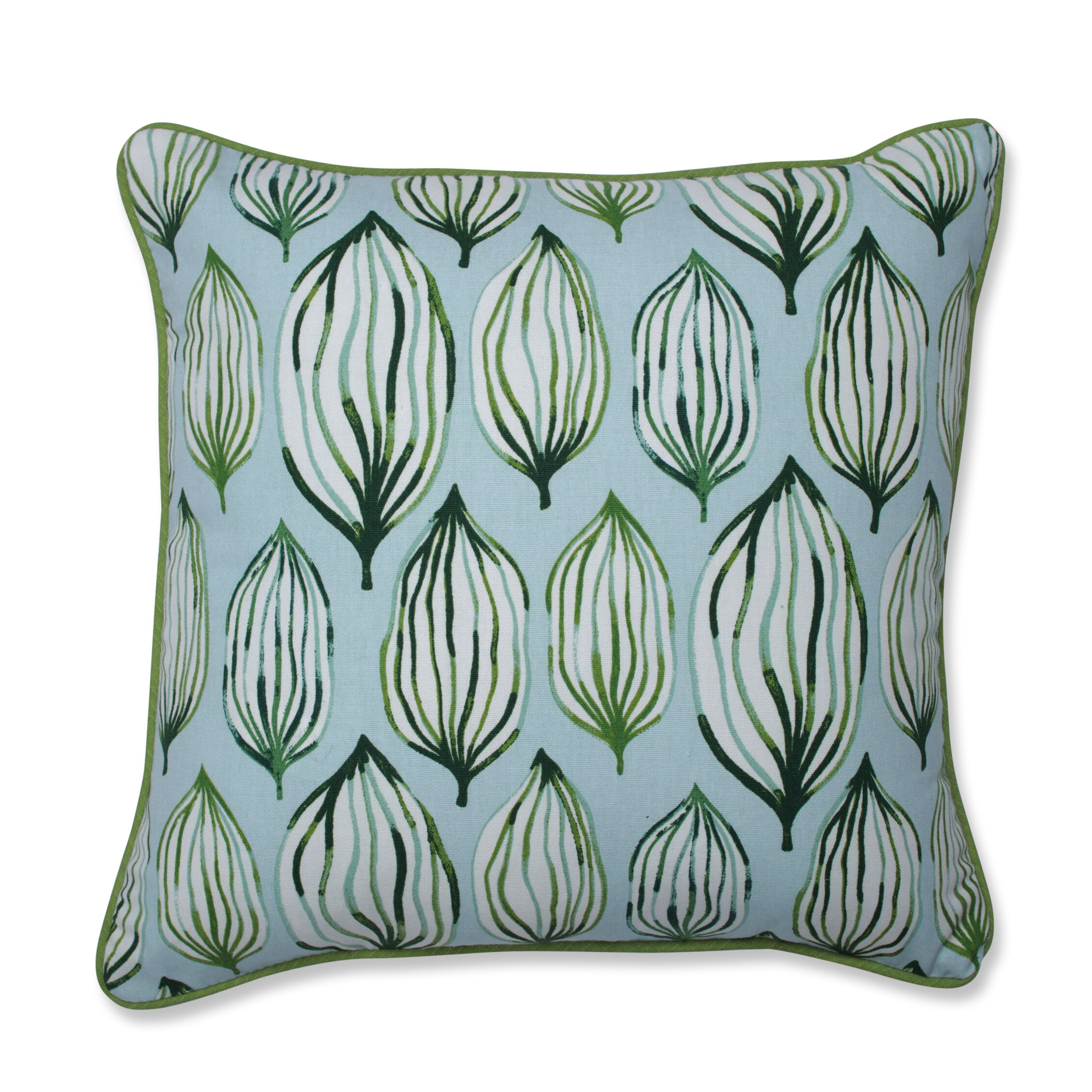 Tropical Leaf Verte 16.5-Inch Throw Pillow