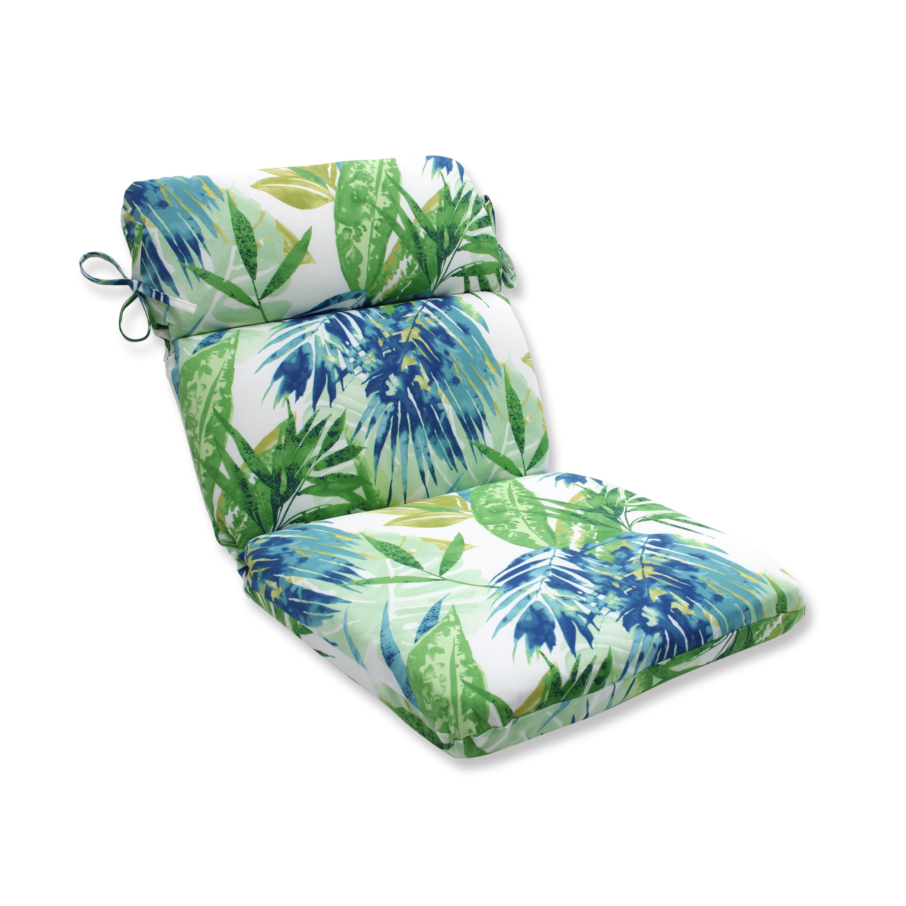Soleil Blue/Green Rounded Corners Chair Cushion