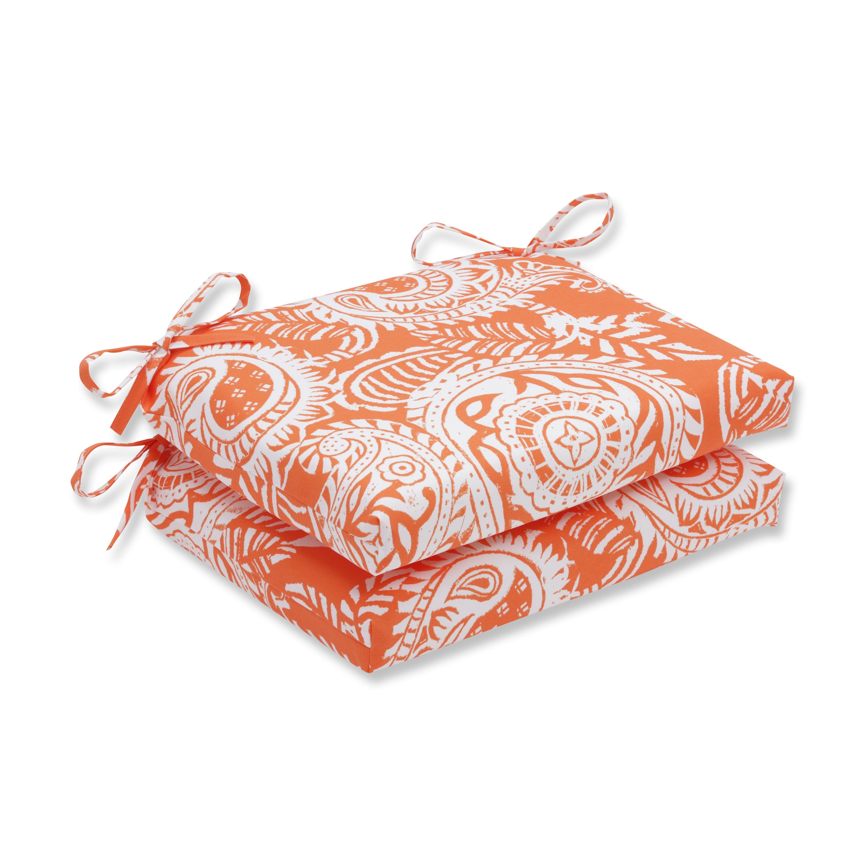 Addie Terra Cotta Squared Corners Seat Cushion (Set Of 2)
