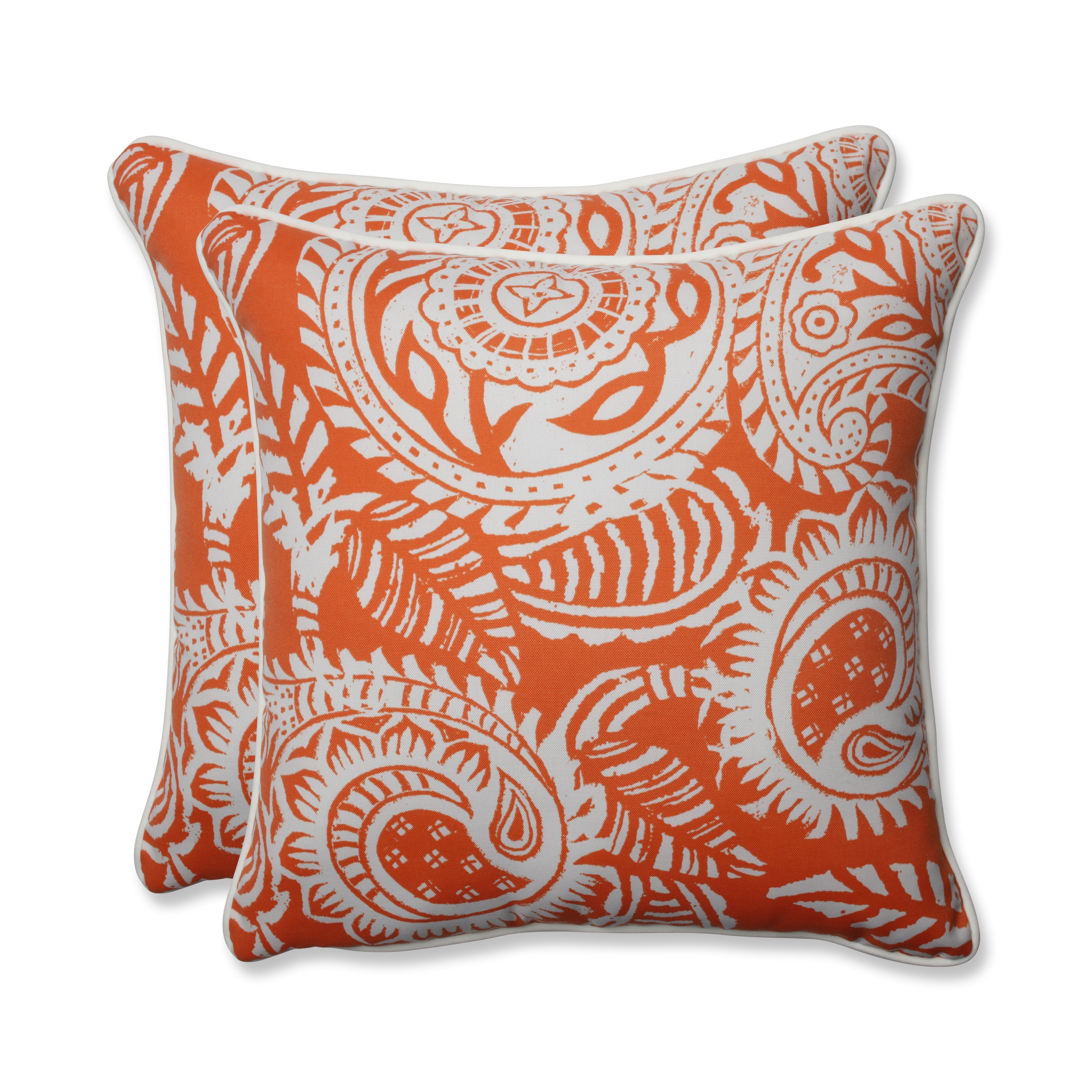 Addie Terra Cotta 18.5-Inch Throw Pillow (Set Of 2)